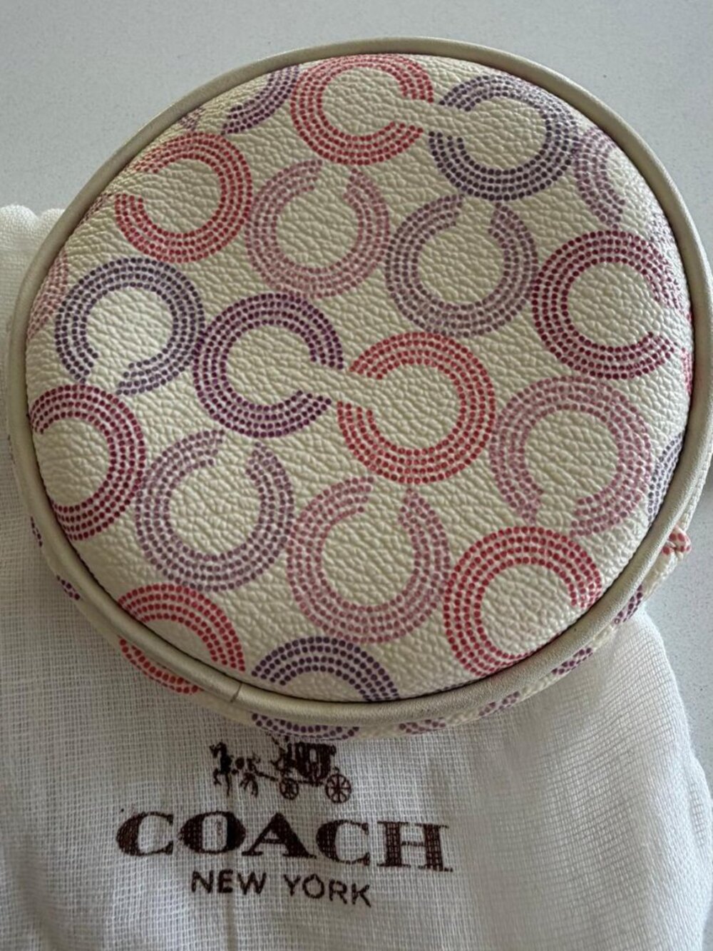 Coach Waverly Optic Signature Round Coin Purse
